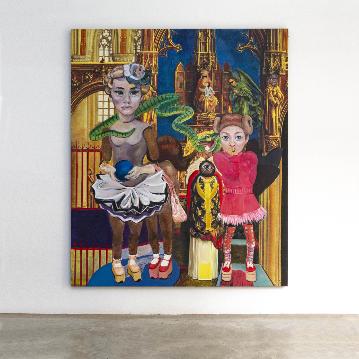 SLANGEN - Cosplay#9,180x150cm,acryl on collage print on canvas,2019_VIERKANT